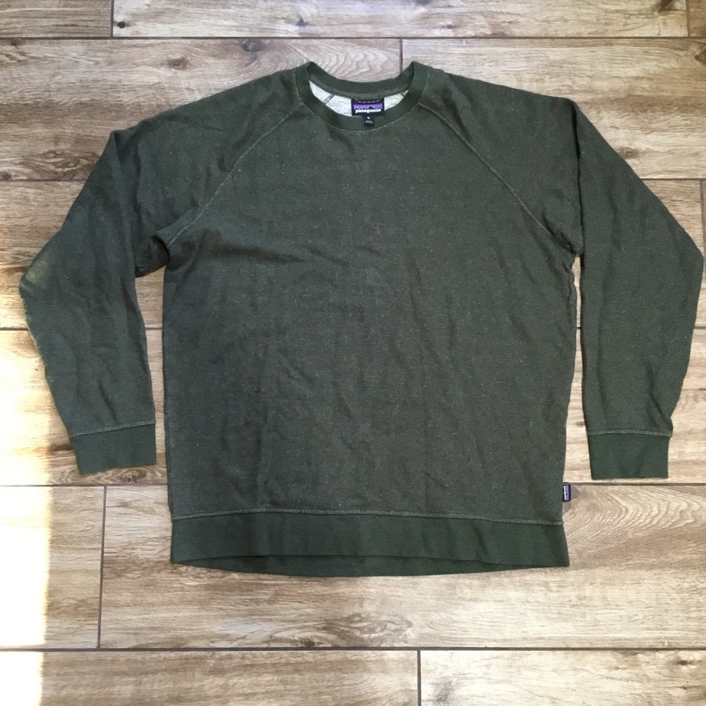 Mens Patagonia Green Organic Cotton Blend Pullover Crewneck Sweater Size XL